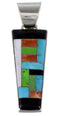 Sterling Silver Multicolor Inlay Jewelry Pendant AS34492